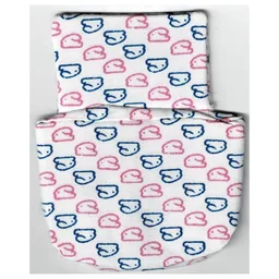Duplo, Sleeping Bag / Baby Pouch with Pink and Blue Rabbit / Bunny Print / White