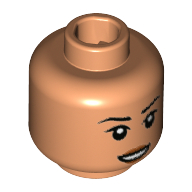 Lego Minifig Head Cho Chang, Eyebrows, Small Smile Showing Teeth Print / Nougat