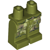 Lego Hips and Olive Green Legs with Camouflage Coattails with Pockets Print (Endor Rebel Trooper) / Olive Green