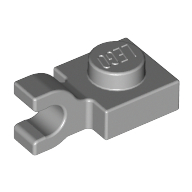 Lego Plate Special 1 x 1 with Clip Horizontal [Thick U Clip] / Light Bluish Gray