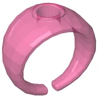 Clikits Ring, Wide Band with Hole in Top / Trans-Dark Pink