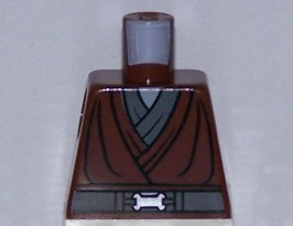 Lego Torso SW Jedi Robe, Silver Snaffle Bit Buckle Pattern (Kit Fisto)