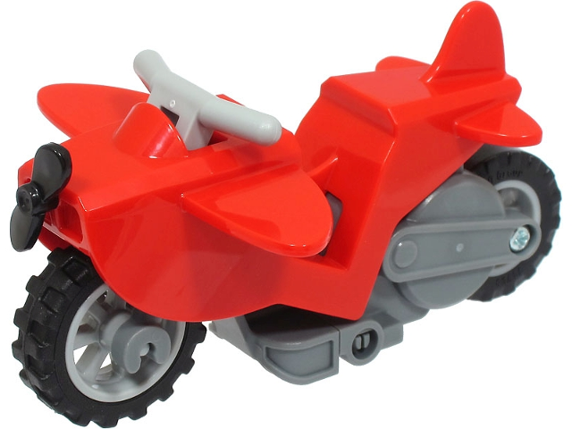 Lego Stuntz Flywheel Motorcycle Airplane Bike with Dark Bluish Gray Frame, Light Bluish Gray Wheels, Light Bluish Gray Handlebars, and Black Propeller
