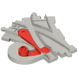 Duplo Train Track Switcher with Red Switch / Light Bluish Gray