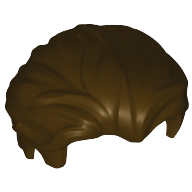 Lego Hair Swept Back with Slight Widow's Peak and Short Side Burns [Plain] / Dark Brown