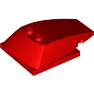 Lego Brick Wedged, Curved 6 x 4 x 1 1/3 with 4 x 4 Base [Plain] / Red
