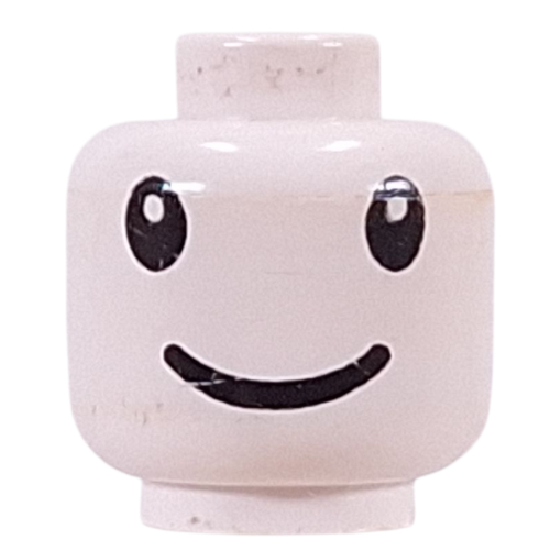 Lego Minifig Head Nesquik Bunny, Wide Apart Eyes and Smile Print [Blocked Open Stud] / White