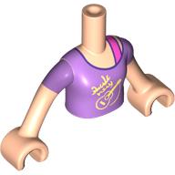 Lego Minidoll Torso Girl with Lavender Shirt, Dark Pink Strap print, Light Nougat Arms and Hands / Light Nougat