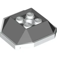 Brick Wedged, Sloped 4 x 4 with White Underside Pattern (Koopa Troopa Shell) / Dark Bluish Gray