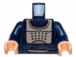Torso Armor Flat Silver with Waist Sash Pattern (SW Bib Fortuna) / Dark Blue Arms / Light Nougat Hands