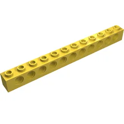 Technic Brick 1 x 12 [11 Pin Holes] / Yellow