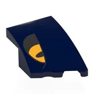 Brick Wedged, Curved 3 x 2 with Stud Notch Right with Bright Light Orange/Black Eye Print