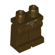 Lego Hips and Dark Brown Legs with Black Belt Buckle, Pockets, Stitches print / Dark Brown