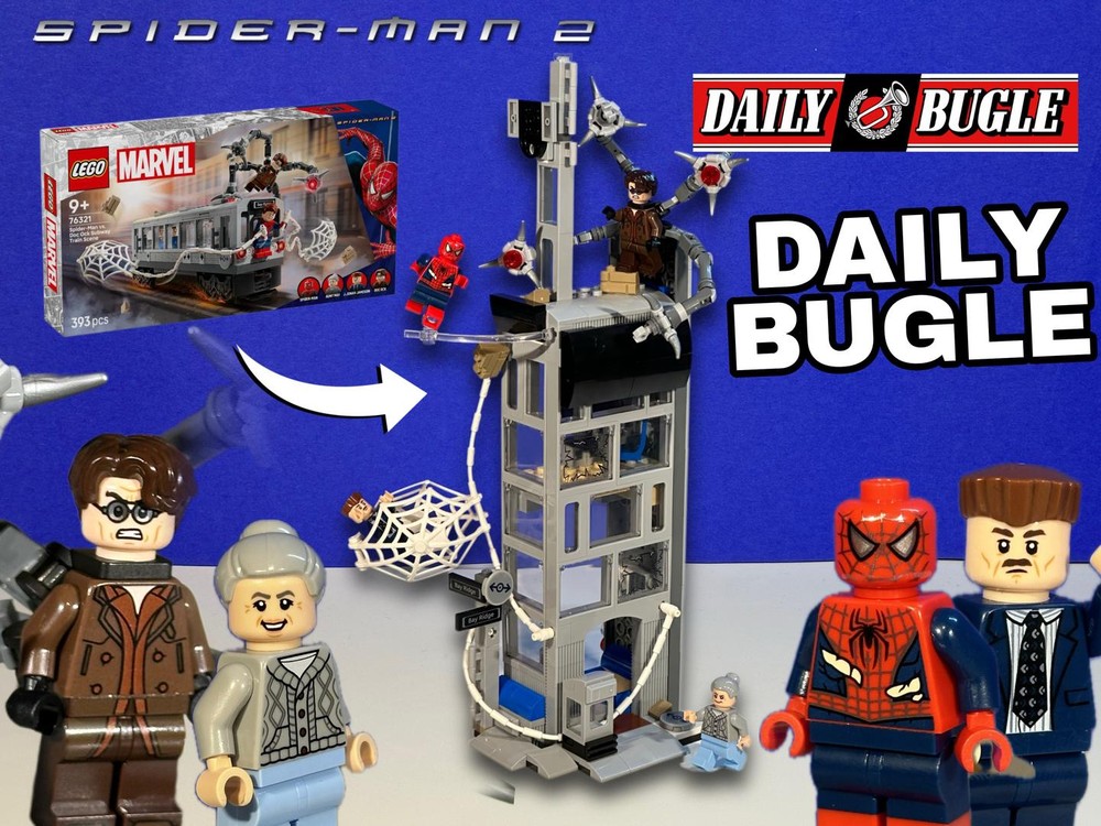 Lego The Daily Bugle - Spider-Man vs. Doc Ock Subway Train Alternate Build