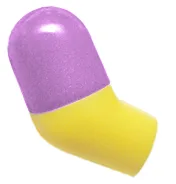 Arm, Right with Molded Medium Lavender Short Sleeve  Pattern / Yellow