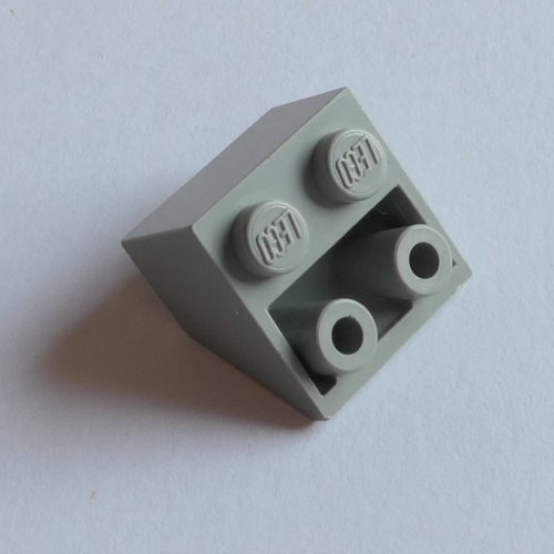 Lego Brick Sloped Inverted 45° 2 x 2 [Ovoid Bottom Pin, Small Stud Holes] / Light Gray