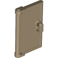 Door for Window Frame 1 x 4 x 3, Semicircular Handle Holes on Back / Dark Tan