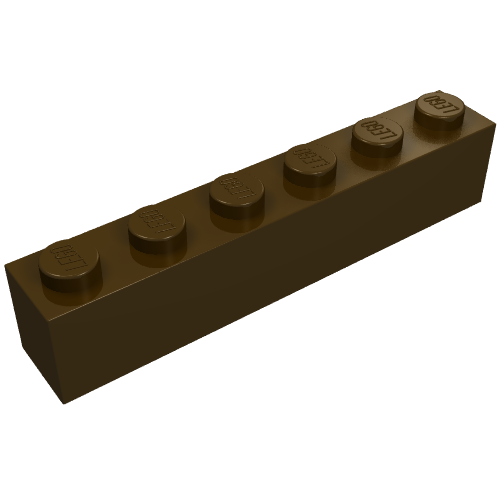 Lego Brick 1 x 6 / Dark Brown