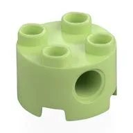 Brick Round 2 x 2, Pin Holes / Yellowish Green