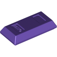Lego Tile Special 1 x 2 with Sloped Walls AKA Money / Gold Bar [Ingot] / Dark Purple