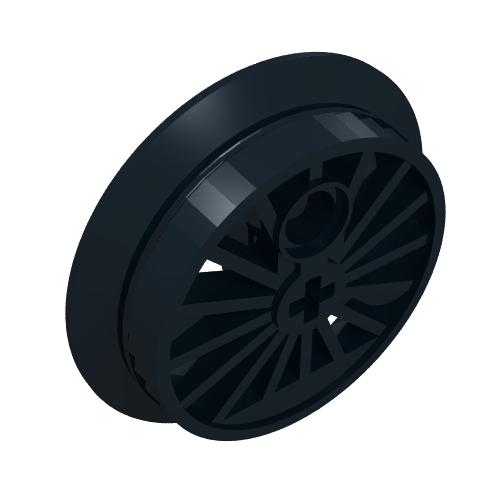 Lego Train Wheel RC Train, Spoked with Technic Axle Hole and Counterweight, 37 mm diameter [Flanged Driver]