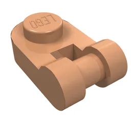 Plate Special 1 x 1 Rounded with Handle / Nougat