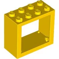 Window 2 x 4 x 3 Frame with Solid Studs / Yellow