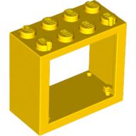 Lego Window 2 x 4 x 3 Frame with Solid Studs / Yellow