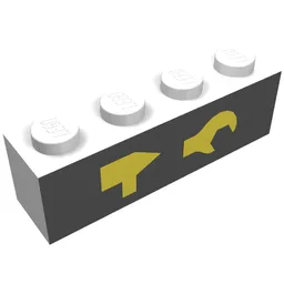 Brick 1 x 4 with Garage Tools Print / White
