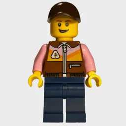 Passenger, Reddish Brown Torso, Dark Blue Legs, Reddish Brown Cap
