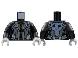 Torso Armor, Sand Blue and Dark Bluish Gray Panels, Gold Down Middle Pattern / Black Arms / Light Bluish Gray Hands