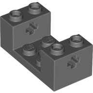 Lego Brick Special 2 x 4 x 1 1/3 with Axle Holes and 2 x 2 Recessed and Hole / Dark Bluish Gray
