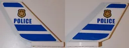 Tail Shuttle with 'POLICE', Badge and Blue Stripes Pattern on Both Sides (Stickers) - Set 60138