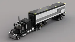 Peterbilt 379 Semi Truck with Trailer - Minifig Scale