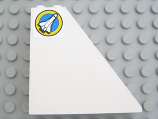 Lego Slope 55 6 x 1 x 5 without Bottom Stud Holders with Shuttle and Yellow Circle Pattern Left (Sticker) - Set 6456