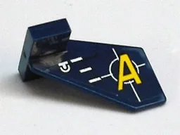 Tail Shuttle, Small with Yellow 'A' and Silver Lines Pattern on Right Side (Sticker) - Set 8631