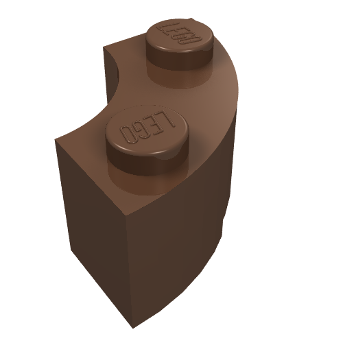 Lego Brick Round Corner 2 x 2 Macaroni with Stud Notch / Brown