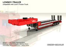 LOWBOY-Trailer compatible with Lucio's Tractor Truck