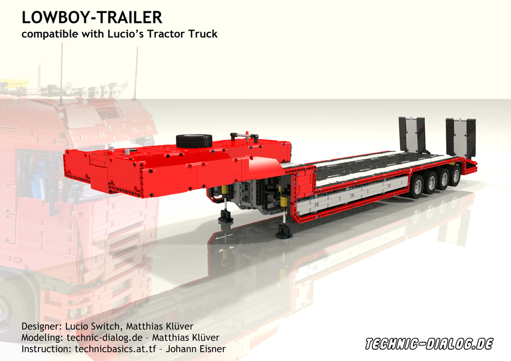 Lego LOWBOY-Trailer compatible with Lucio's Tractor Truck