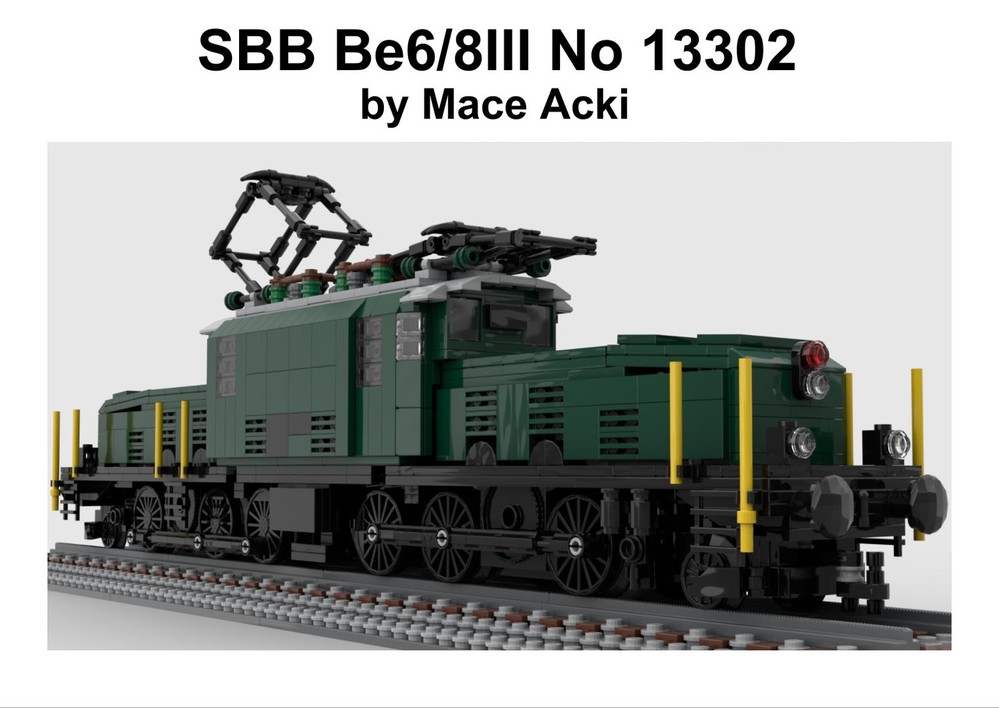 Lego Swiss Crocodile green SBB Be6/8III No. 13302