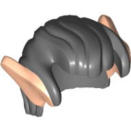 Lego Hair Swept Back with Light Nougat Elf Ears / Dark Bluish Gray