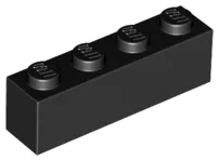 Brick 1 x 4 / Black