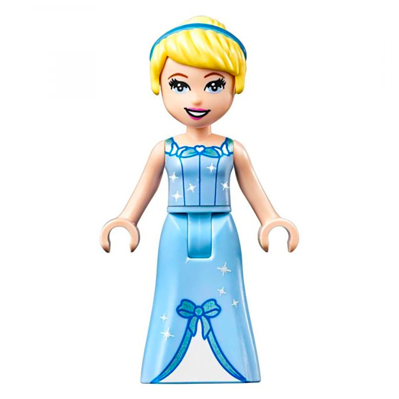 Lego Cinderella - Bright Light Blue Dress, White Under-Dress - Thick Hinge