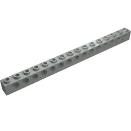 Technic Brick 1 x 16 [15 Pin Holes] / Light Gray