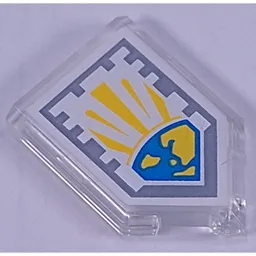Tile Special 2 x 3 Pentagonal with Nexo Power Shield Print - Globe of Light / Trans-Clear