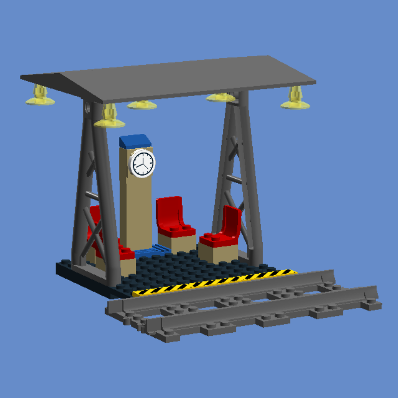 Lego Simple Elegant Small Trackside Train Waiting Area