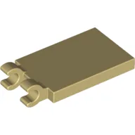 Tile Special 2 x 3 with 2 Clips [Thick Open O Clips] / Tan