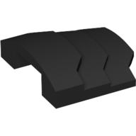 Lego Brick Curved 4 x 3 with 3 Layers, 1 x 3 Cutout on Underside / Black