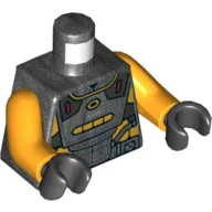 Torso Armor with Silver and Bright Light Orange Plates, and 'AIM' Print, Bright Light Orange Arms, Black Hands / Pearl Titanium