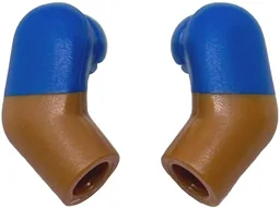 Arm, (Matching Left and Right) Pair with Molded Blue Short Sleeves  Pattern / Medium Nougat